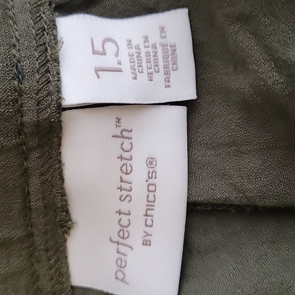 NWOT Chico's Perfect Stretch Olive Green Pants - Picture 4 of 5